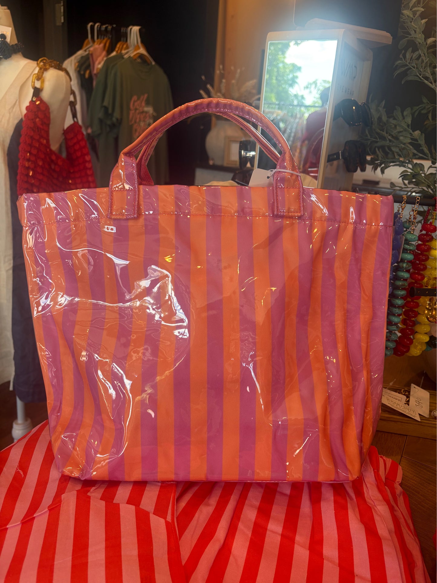 Summer Striped Tote Bag