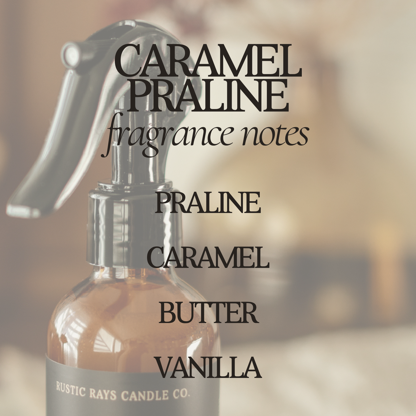 Caramel Praline Fall Room Spray - 4 oz Amber Glass Bottle