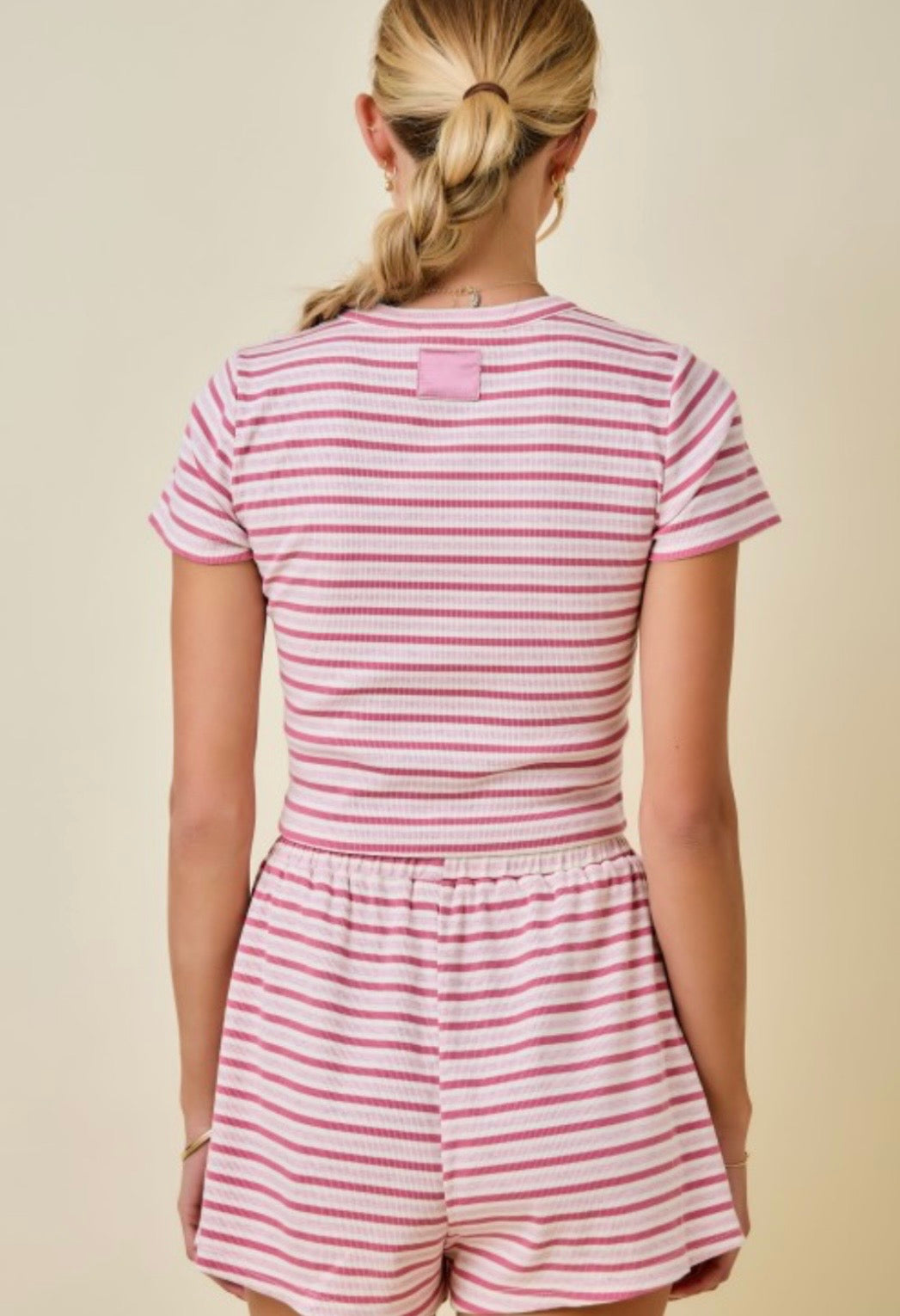 Pink Striped Babydoll Set