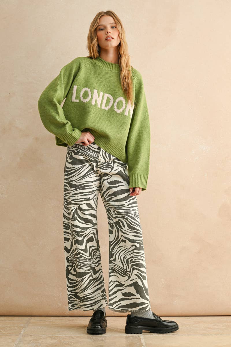 zebra print stretch pants