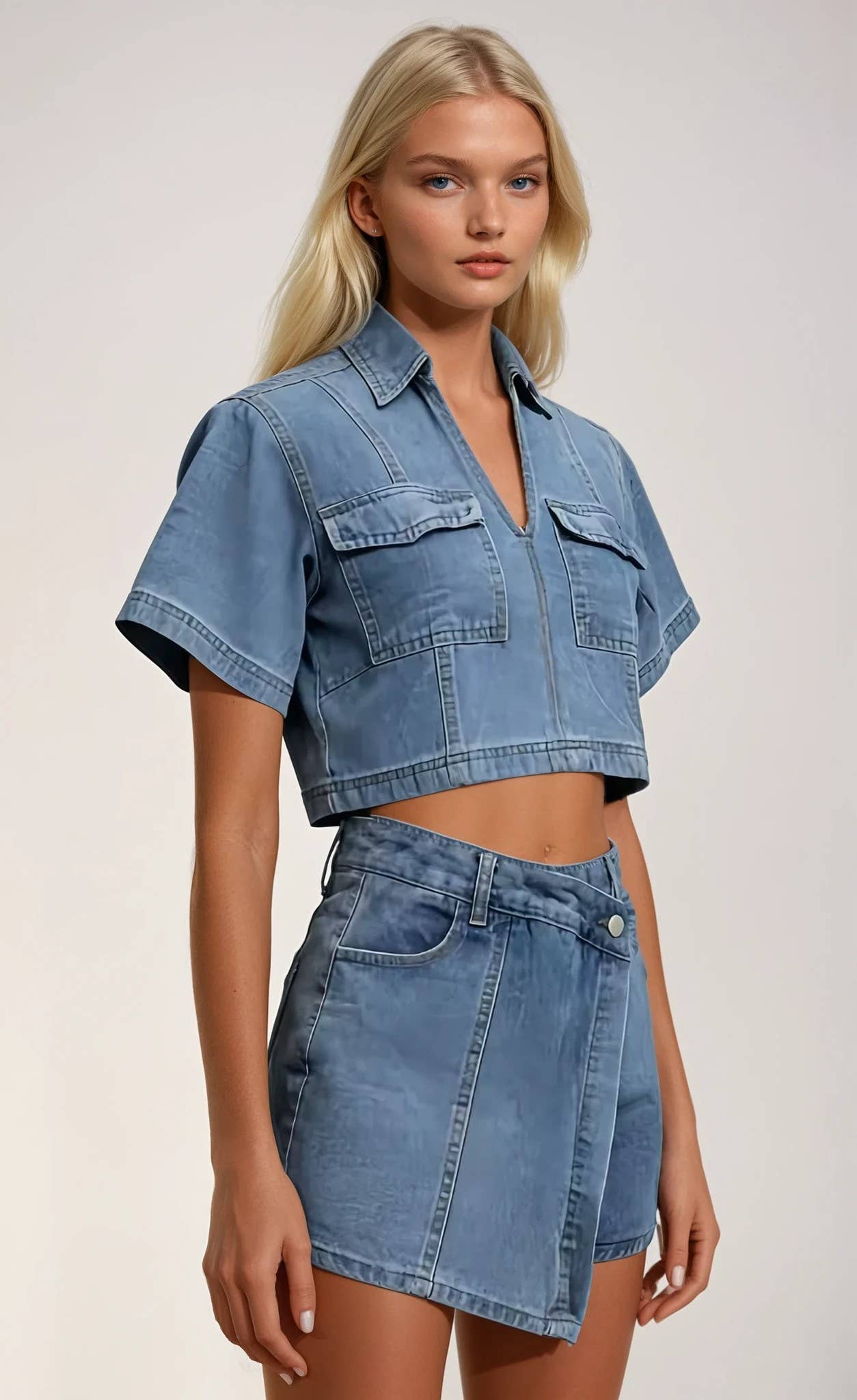 Denim Cropped Top