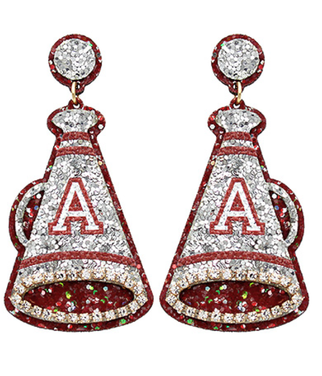 Alabama | Glitter Megaphone Earrings