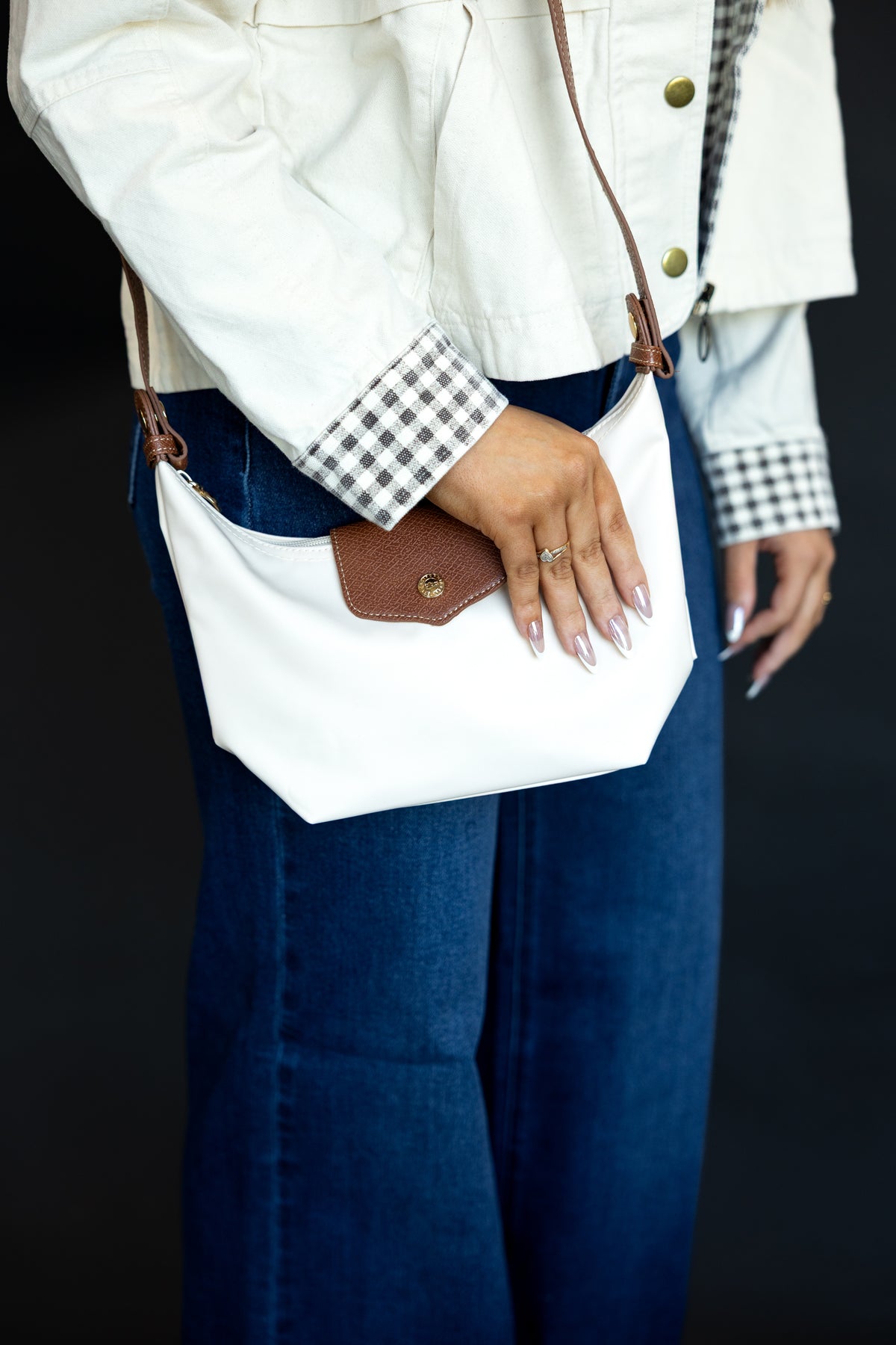 Gingham Collared Twill Jacket