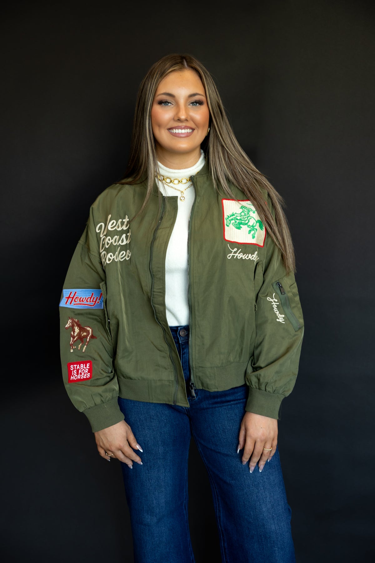 Army Green Bomber Rodeo Jacket