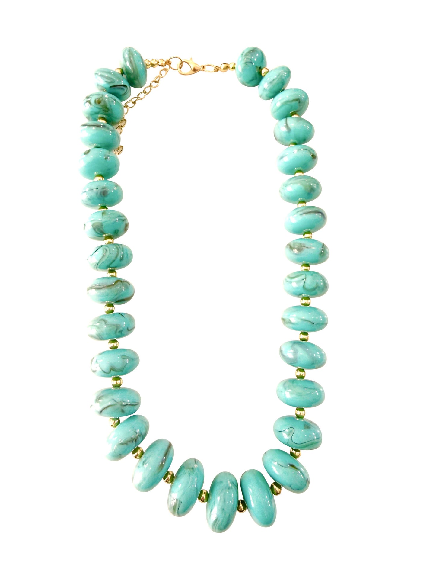Holly Chunky Beaded Necklace- Turquoise