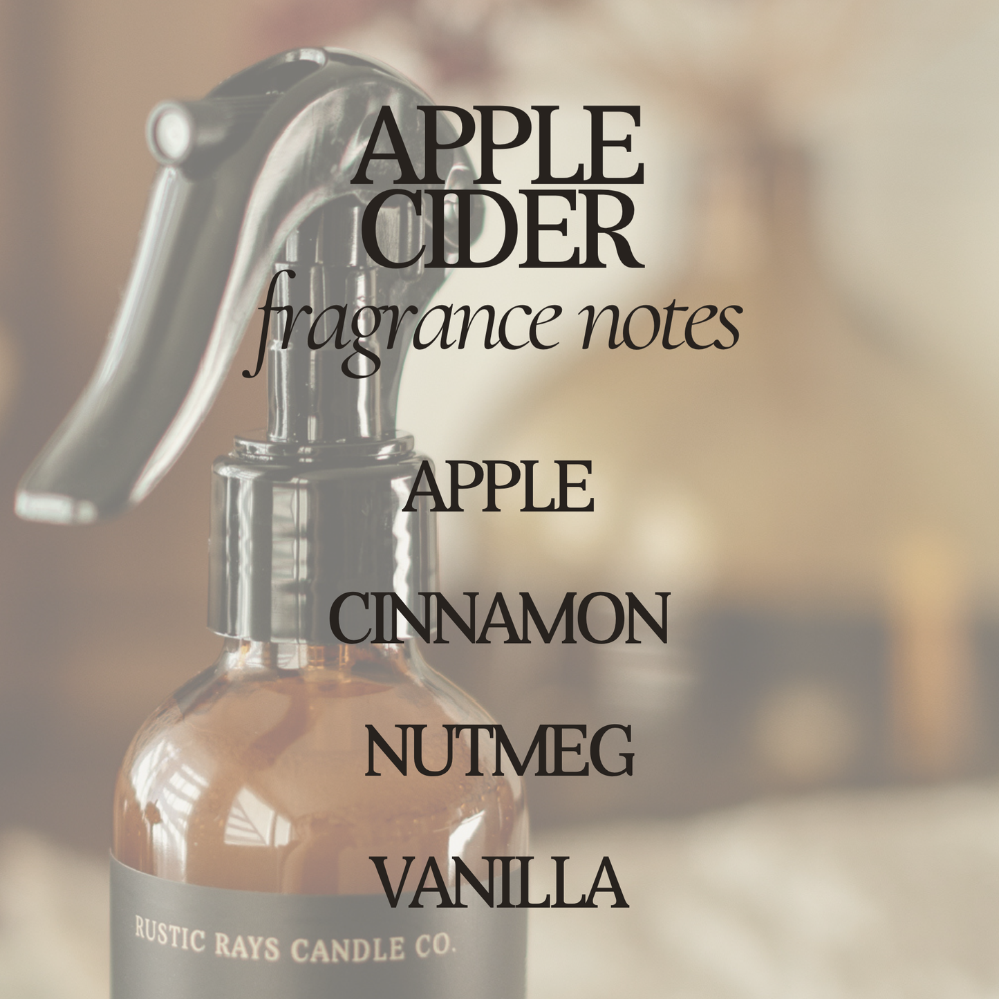 Apple Cider Fall Room Spray - 4 oz Amber Glass Bottle