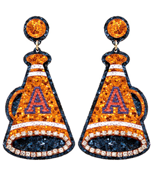 Auburn | Glitter Megaphone Earrings