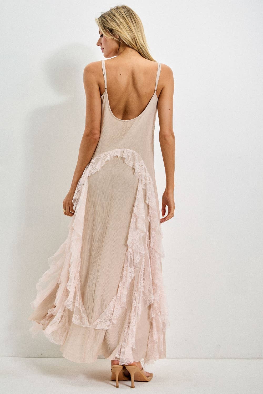 Lace Spaghetti Strap Maxi Dress
