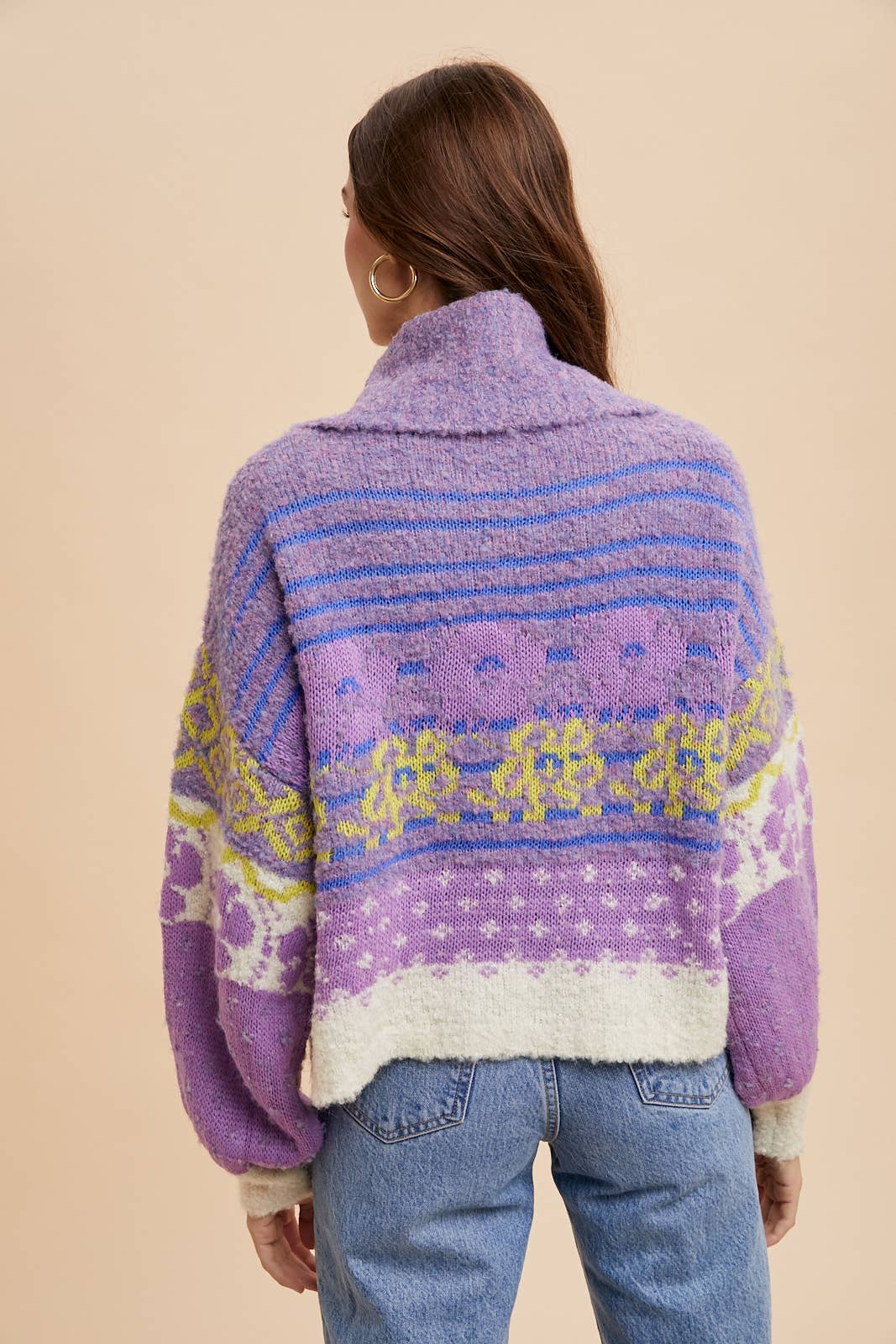 multi colored knitted turtleneck