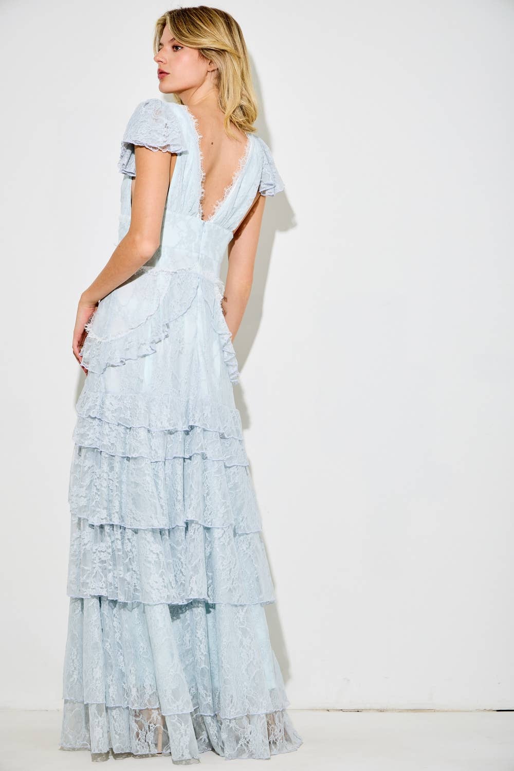 Lace Ruffle Maxi Dress