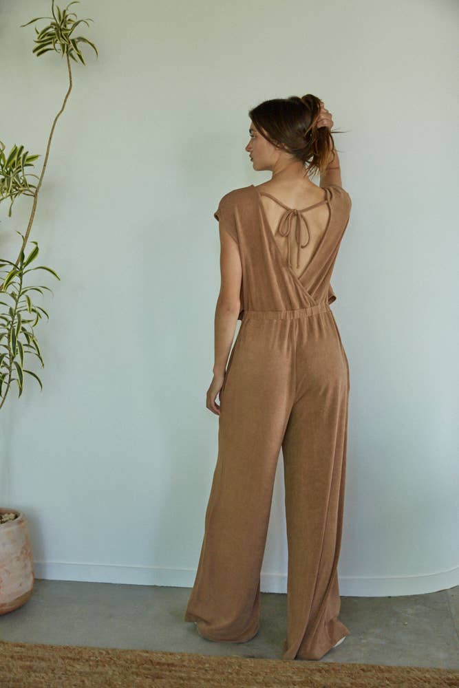 Knit Rayon Wide Leg Jumpsuit