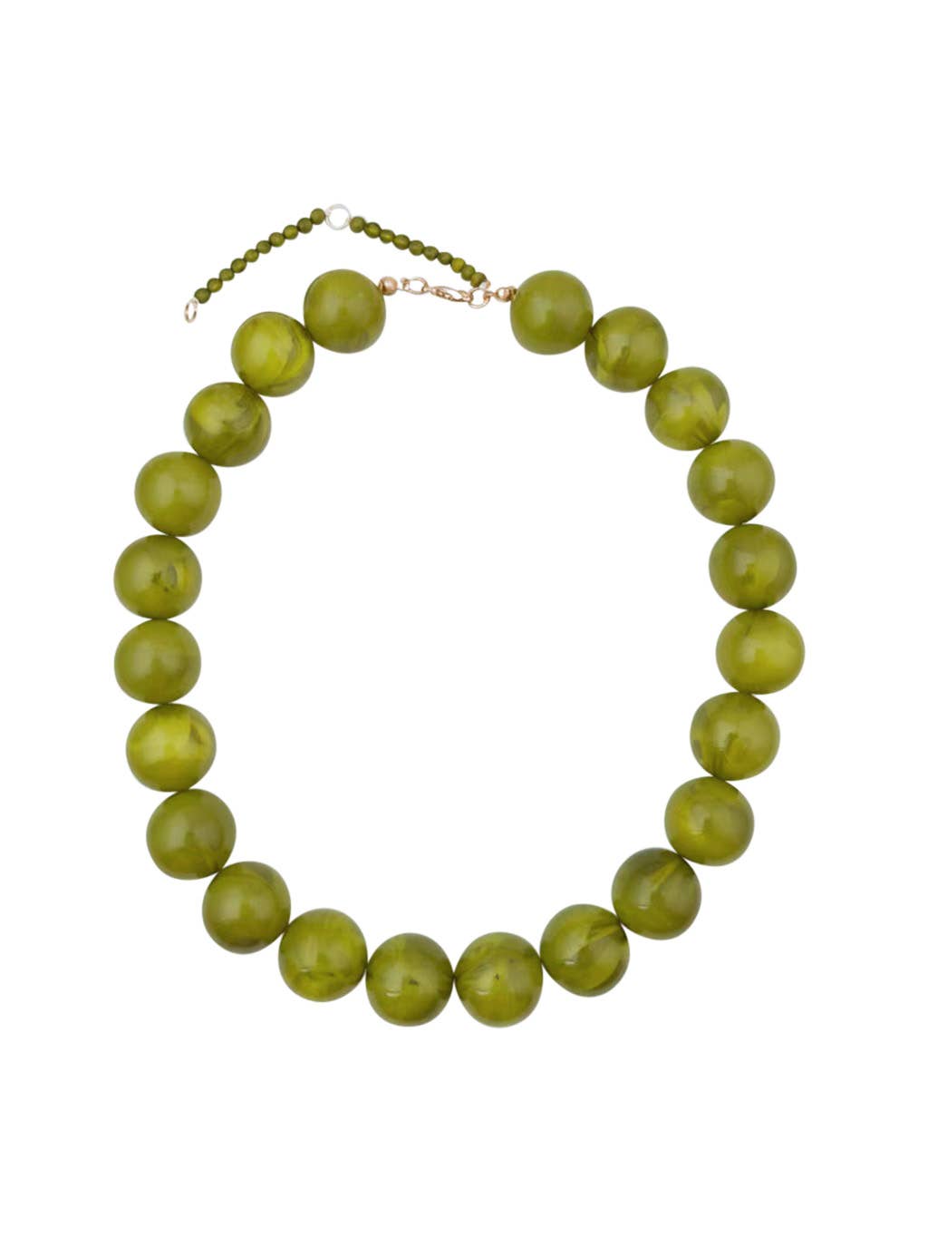 Chunky Beaded Necklace - Chartreuse