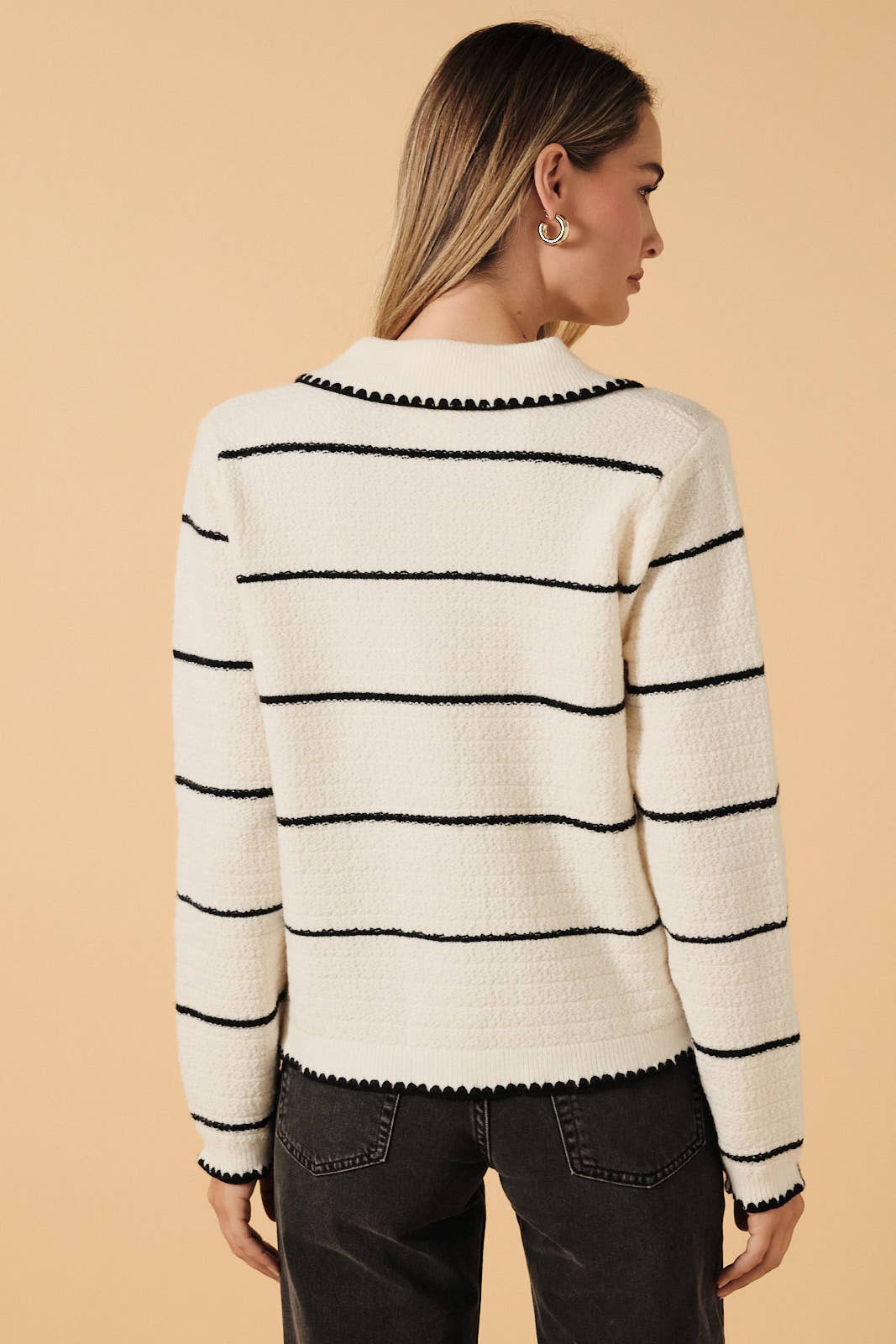 Collared Long Sleeve Button Down Sweater Cardigan