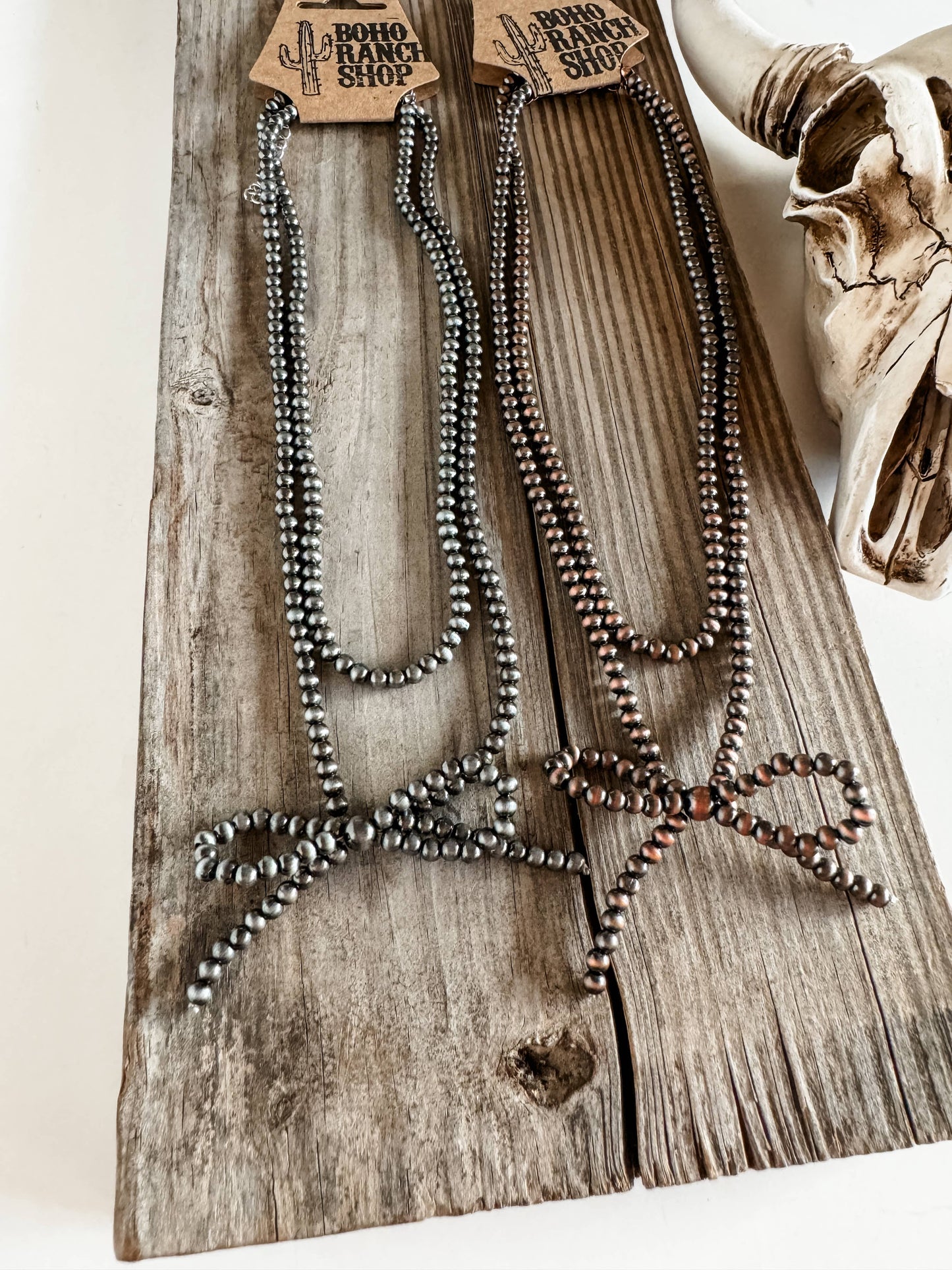 Western Layered Navajo Bead Bow Chain Necklace