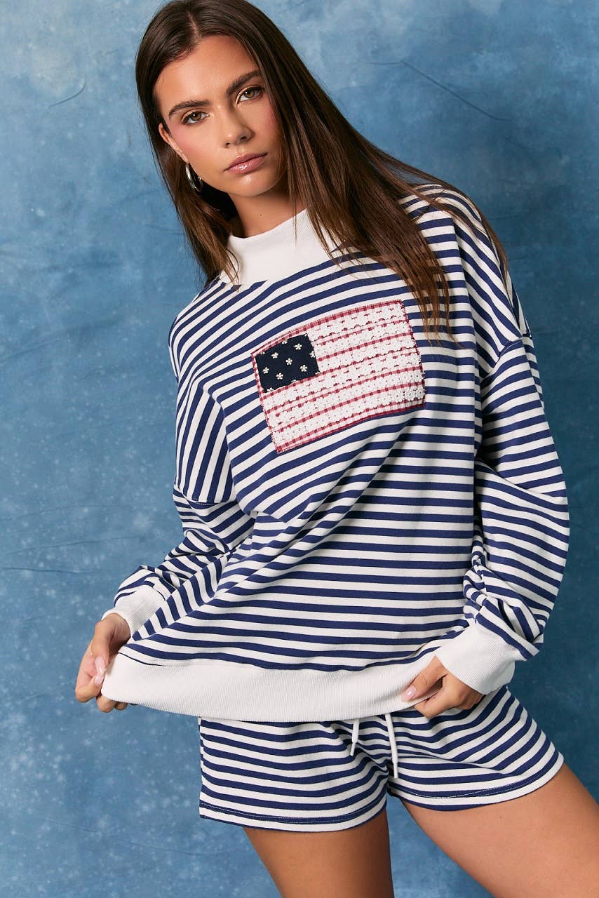 USA Mock Neck Sweatshirt