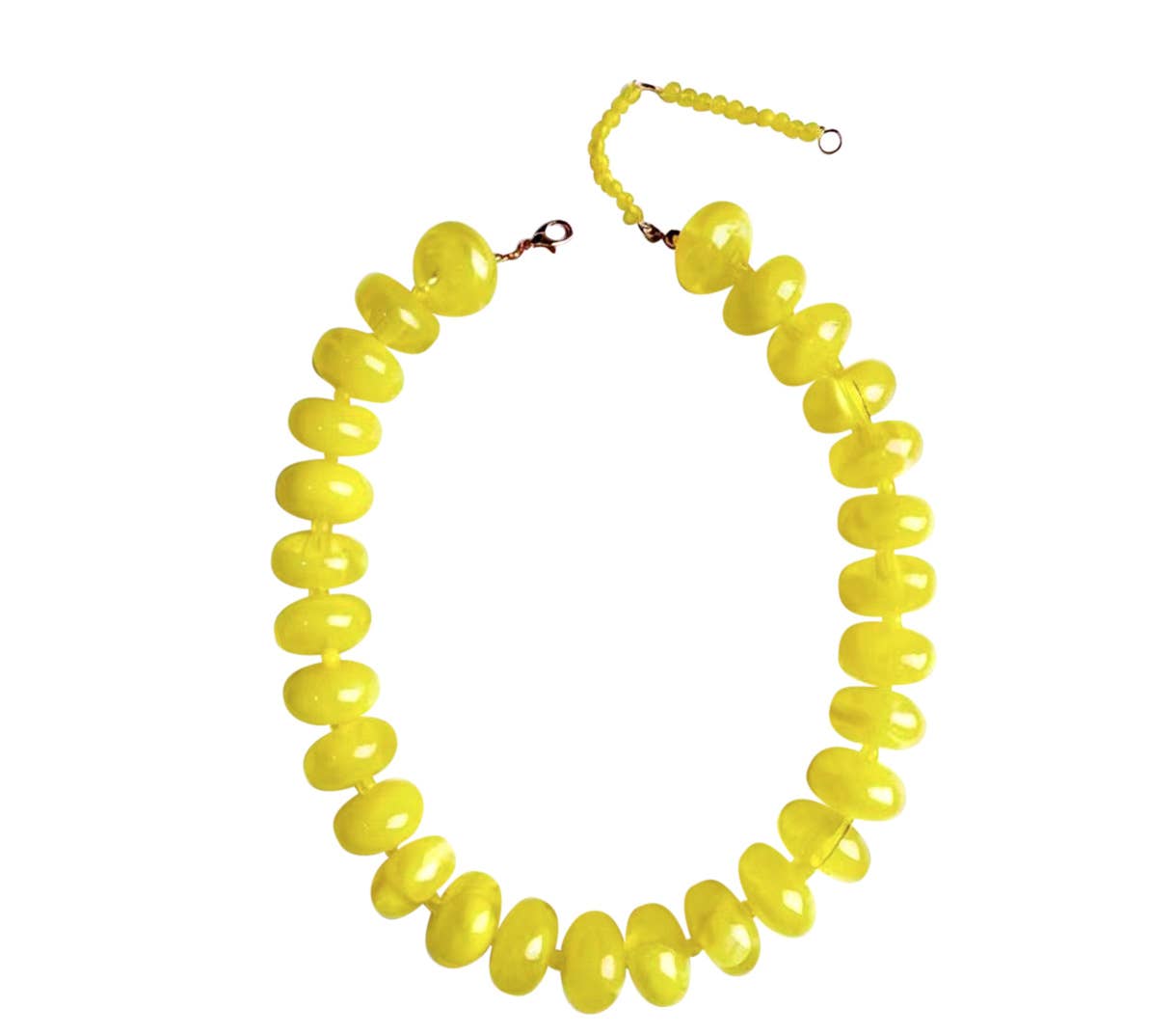 Chunky Beaded Necklace- Yellow