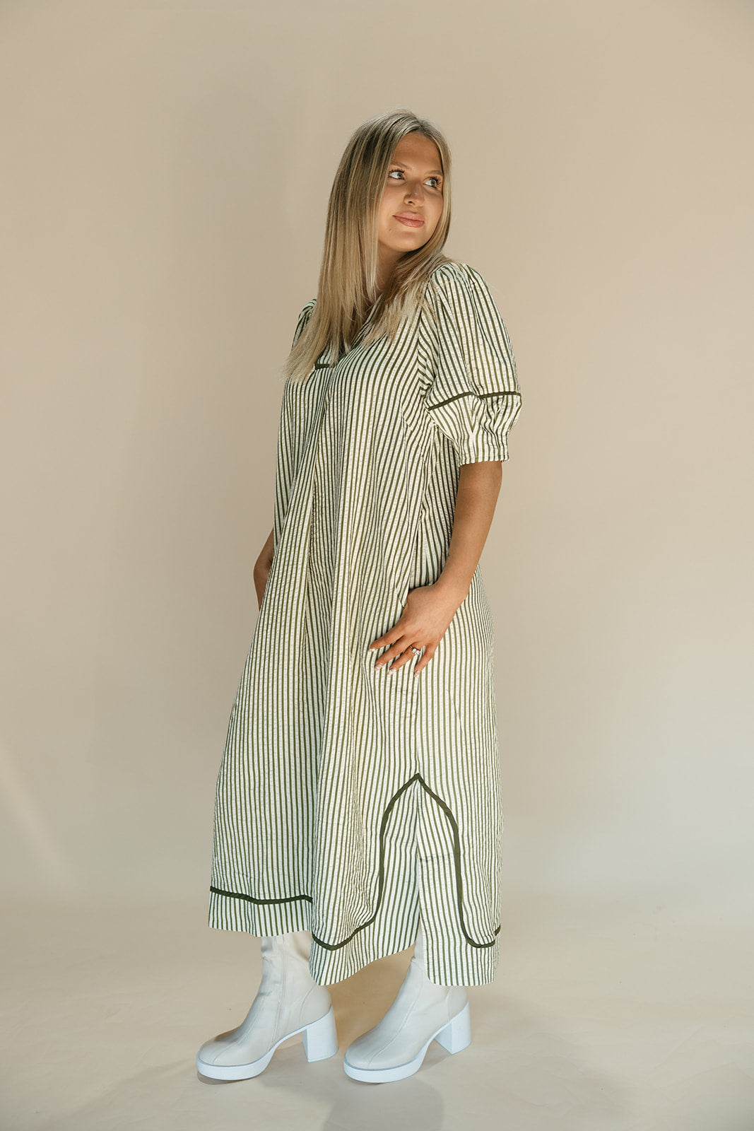 Olive Striped Maxi