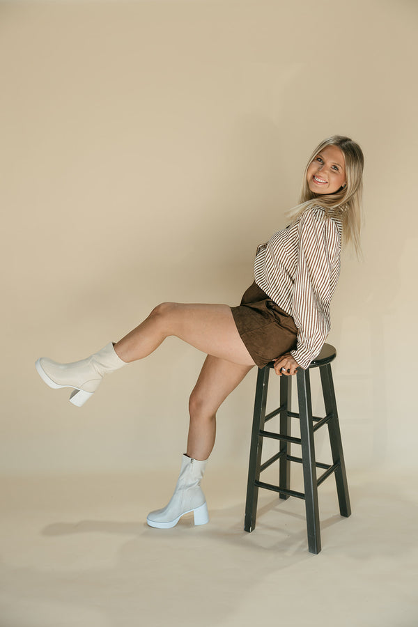 the josephine beige | platform short boots