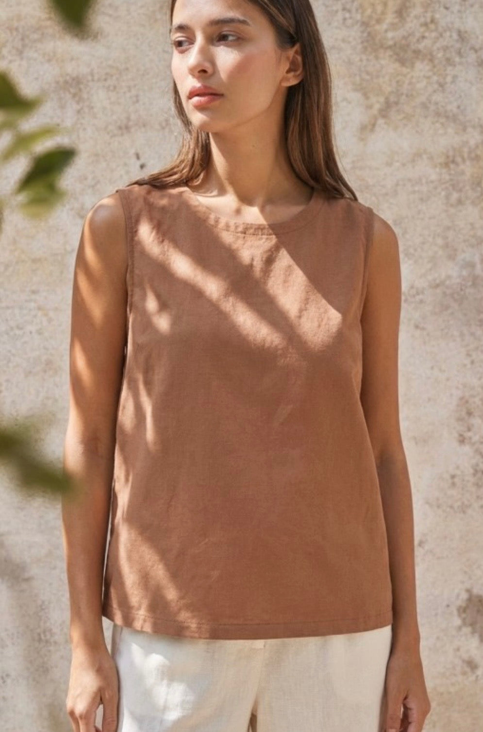 Sleeveless Taupe Set