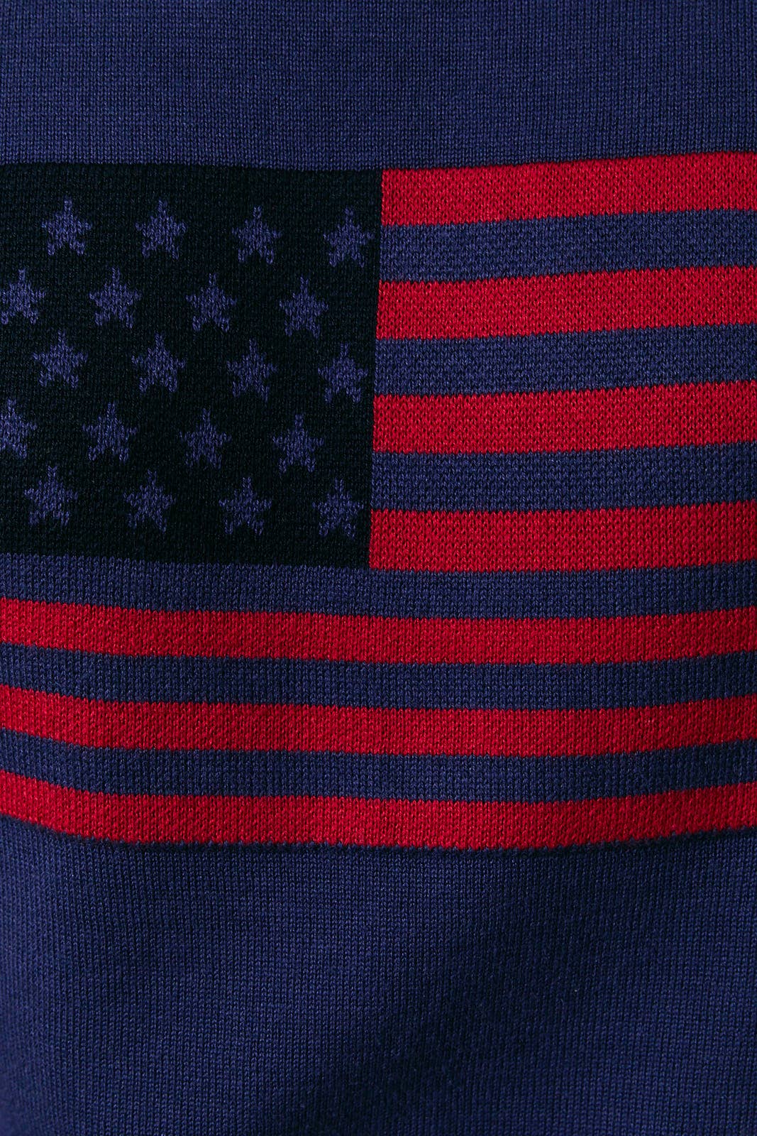 Drop Shoulder Mock Neck "USA Flag" Graphic Sweater