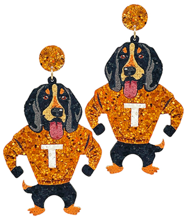 Tennessee | Hound Dog Glitter Earrings