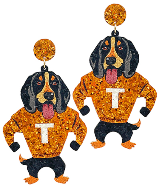 Tennessee | Hound Dog Glitter Earrings