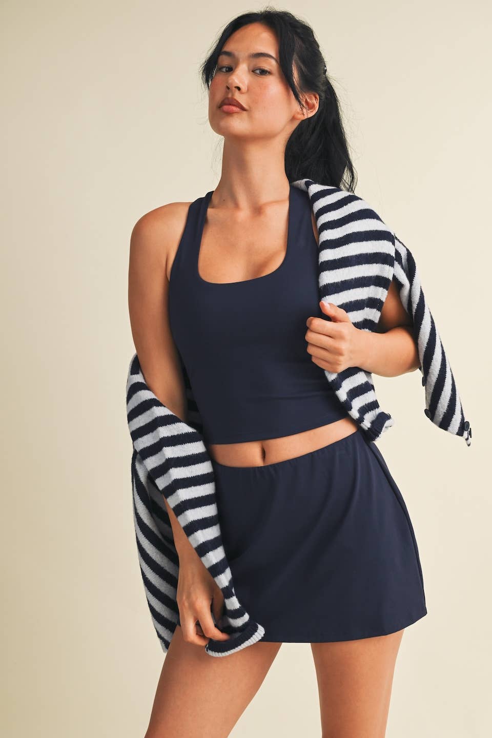 Striped Knit Button Up Cardigan Sweater