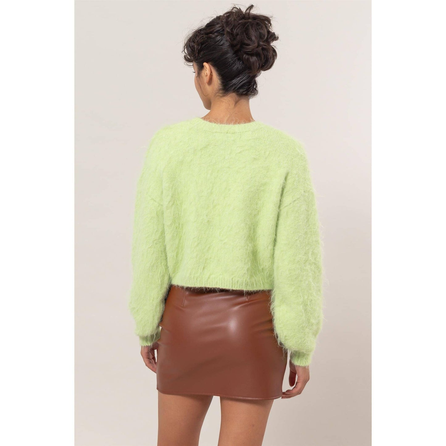 wool blend cropped sweater