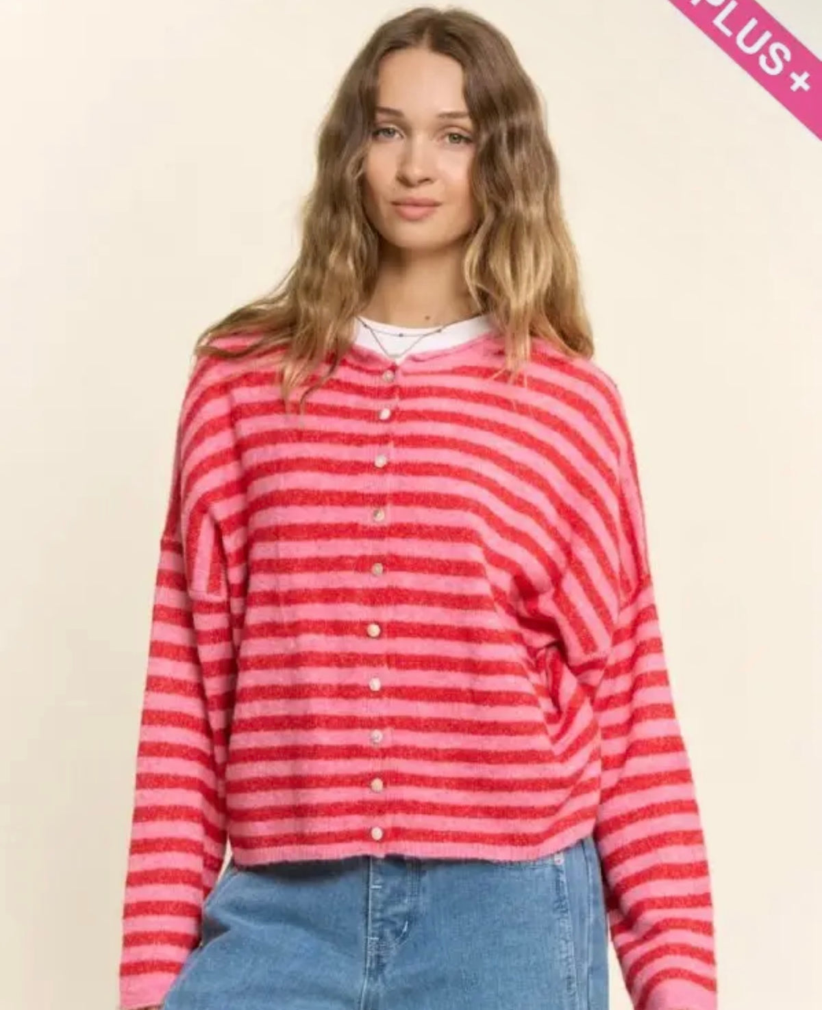 Striped Button-Down Cardigan