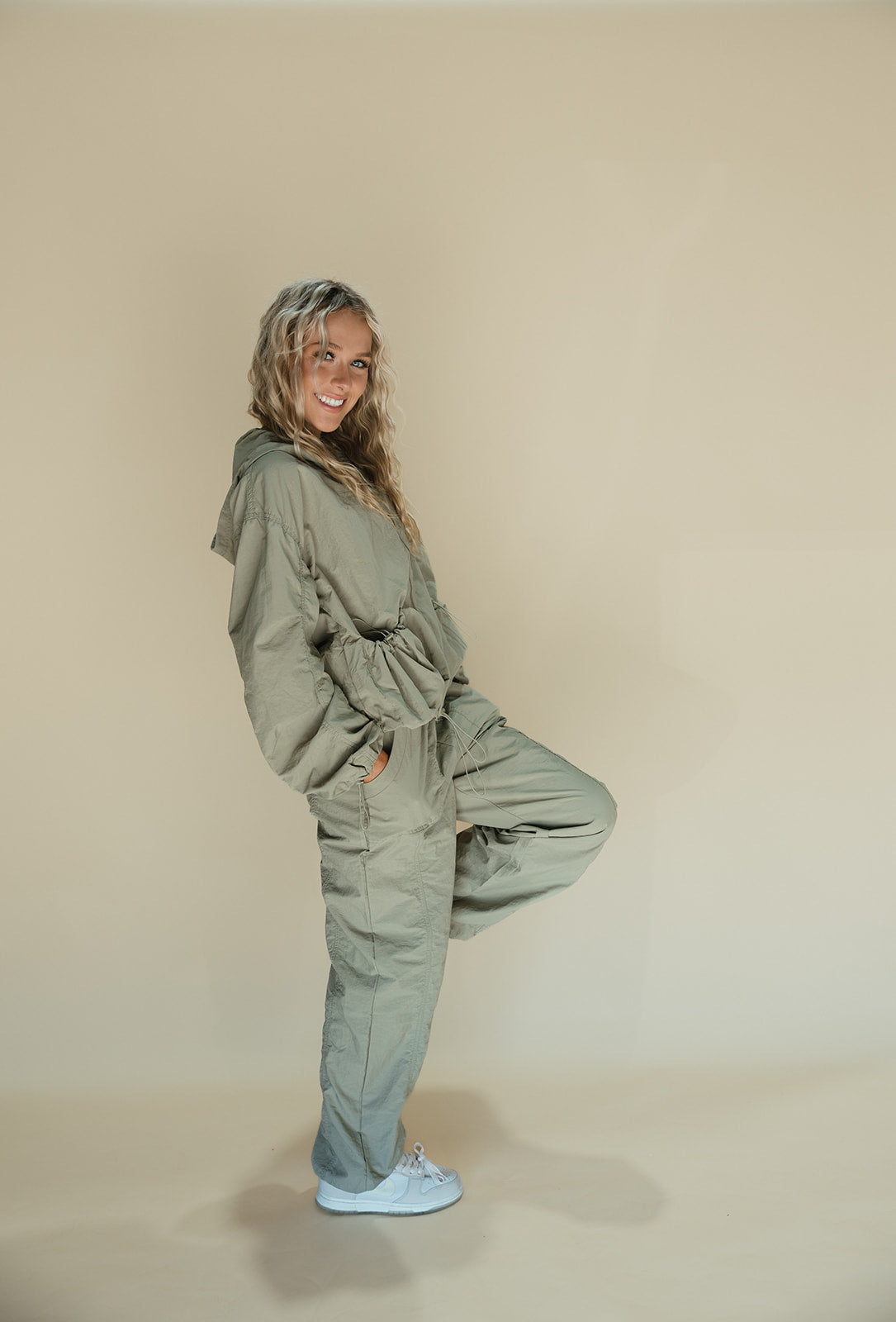 DRAWSTRING NYLON JOGGERS