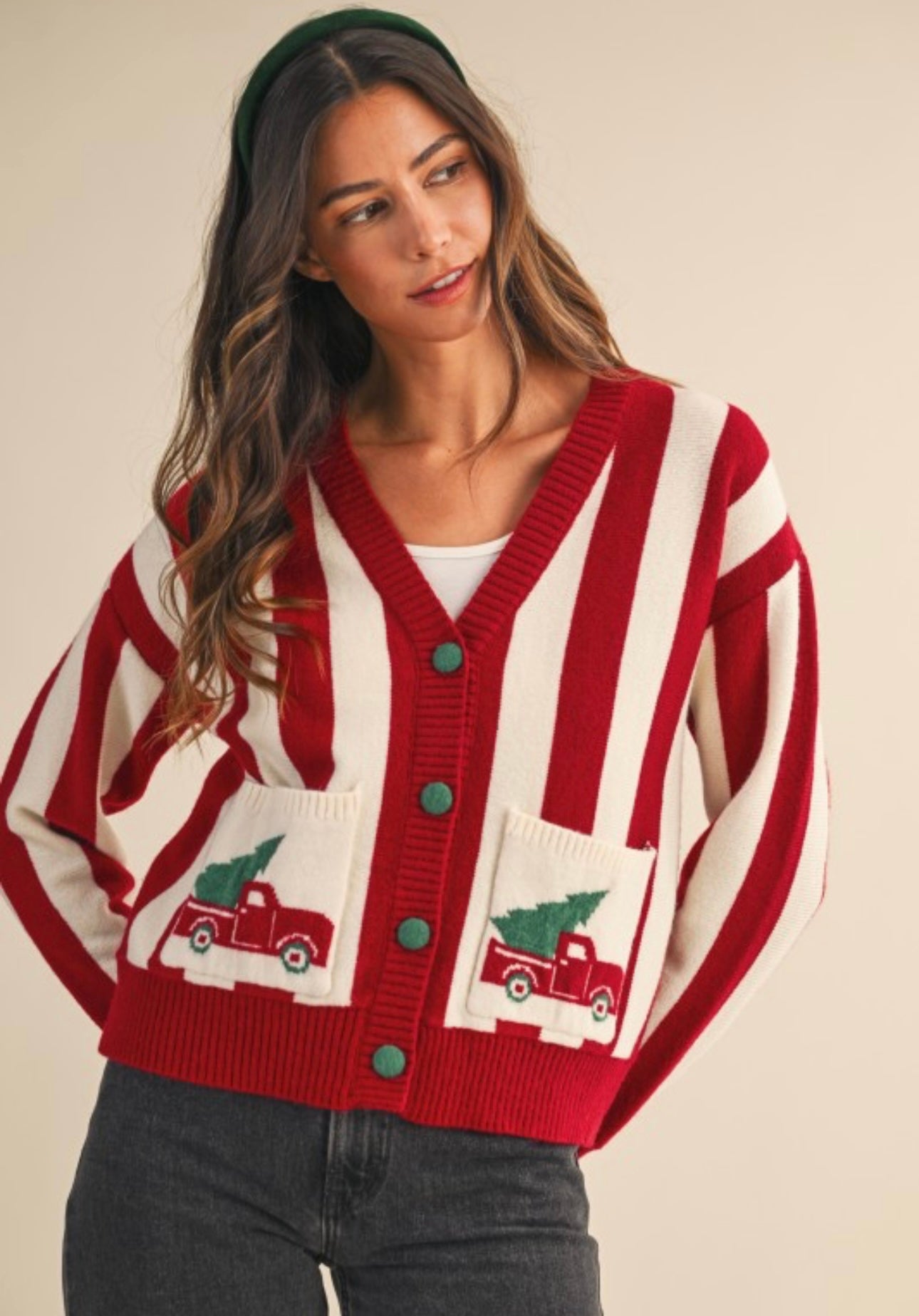 Christmas truck cardigan