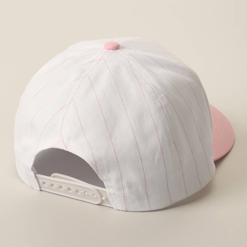 USA Gingham Embroidered Patch Pinstripe Crown Trucker Hat