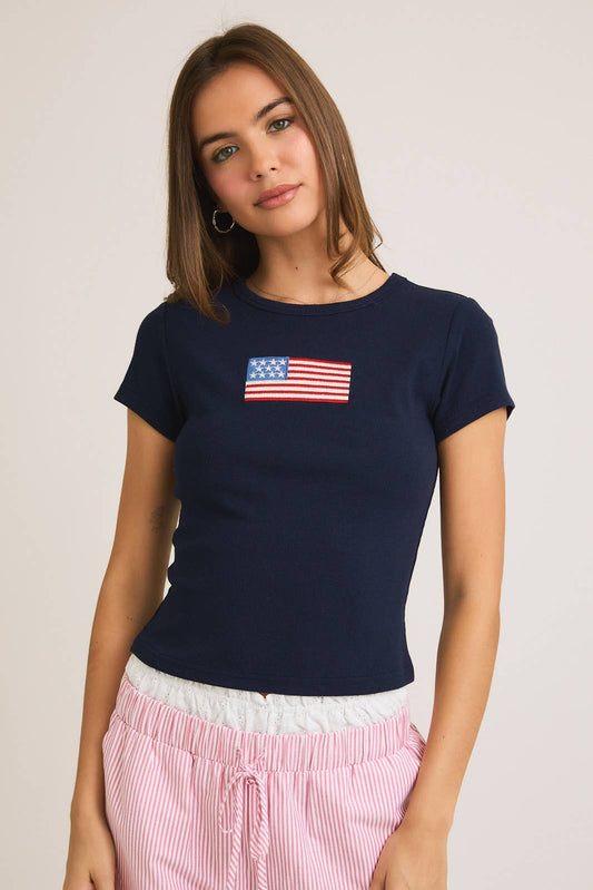 Short Sleeve USA Flag T- Shirt