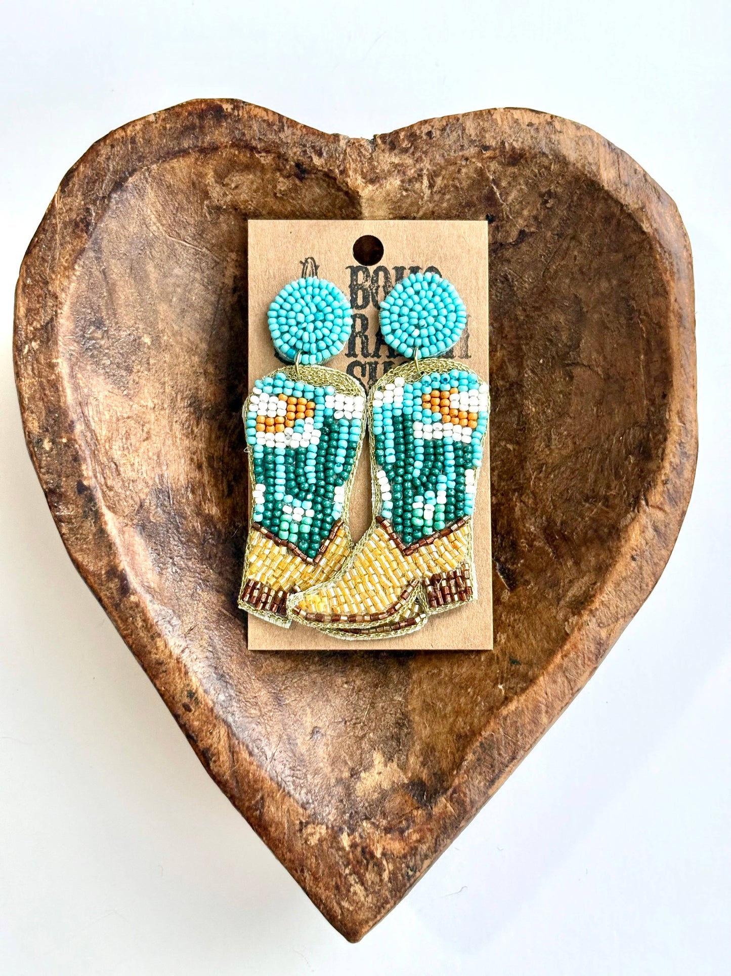 Western boot earrings