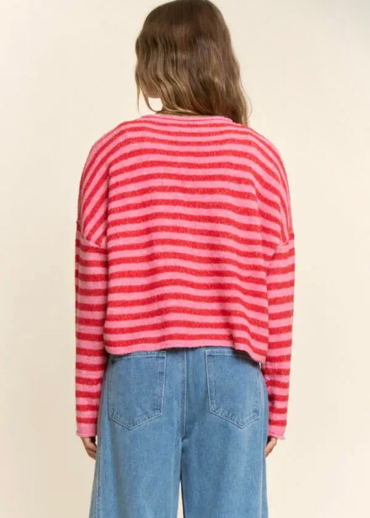 Striped Button-Down Cardigan