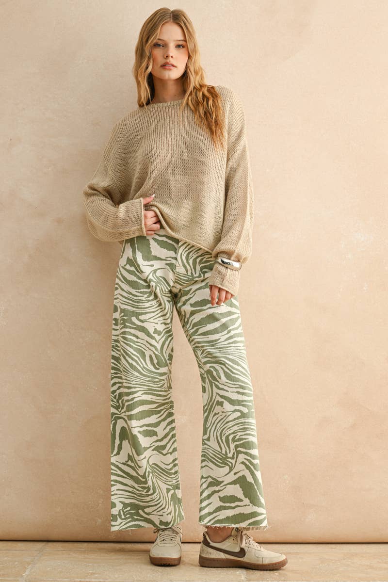 zebra print stretch pants
