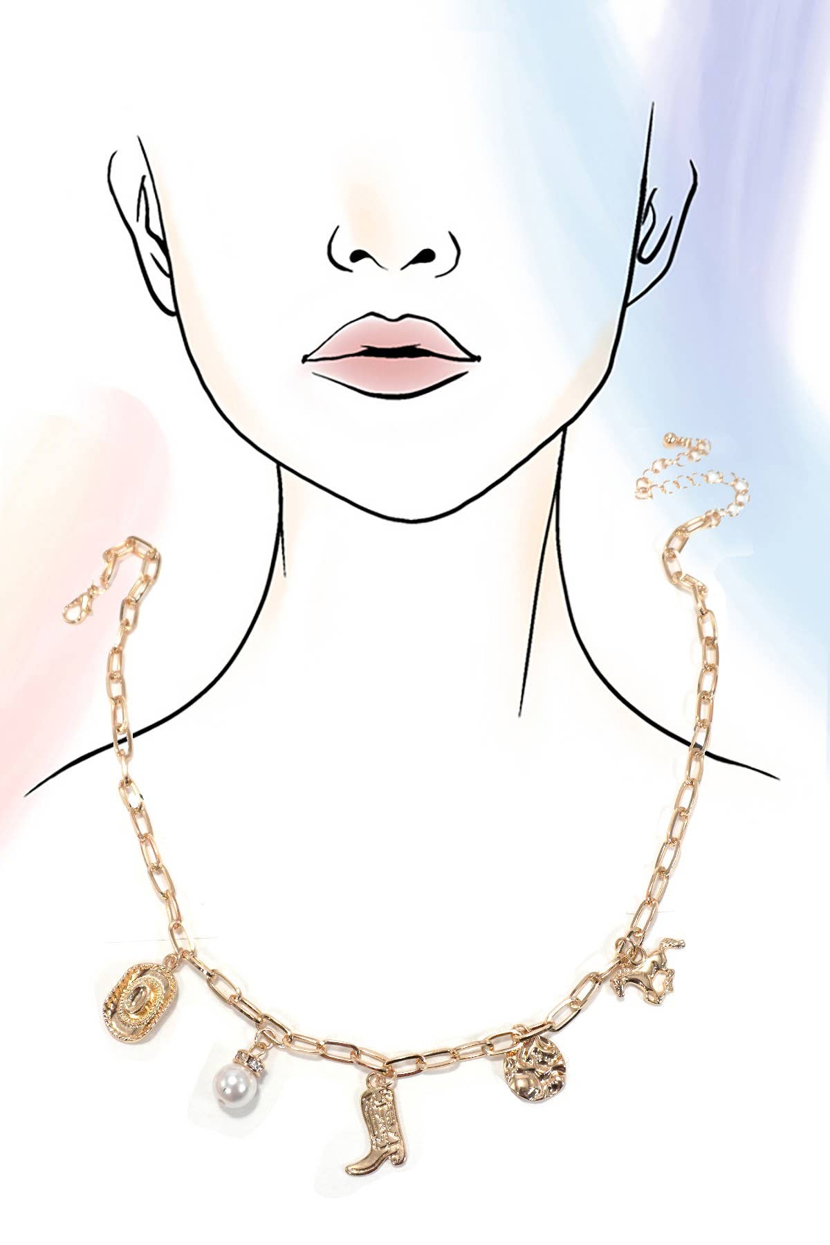 Western boot charm necklace