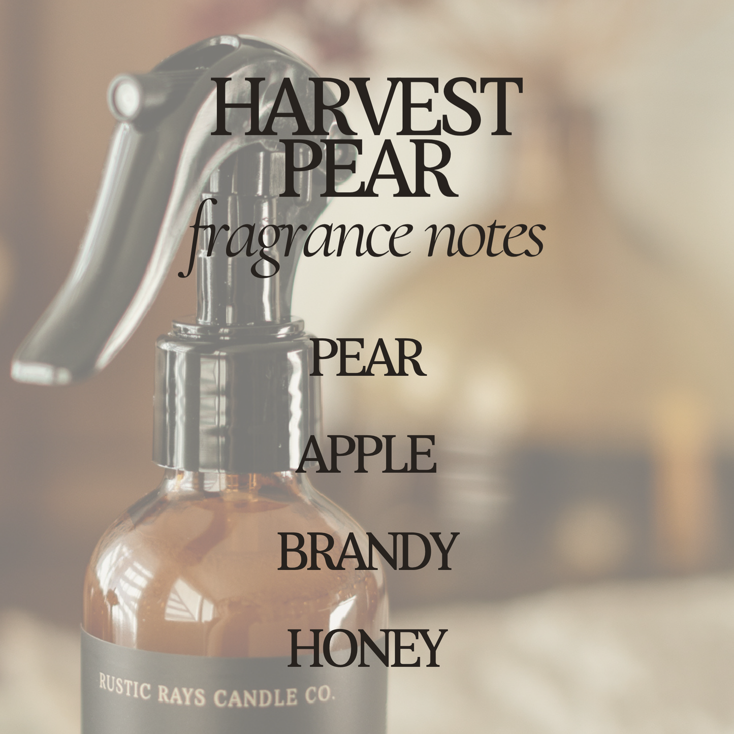 Harvest Pear Fall Room Spray - 4 oz Amber Glass Bottle
