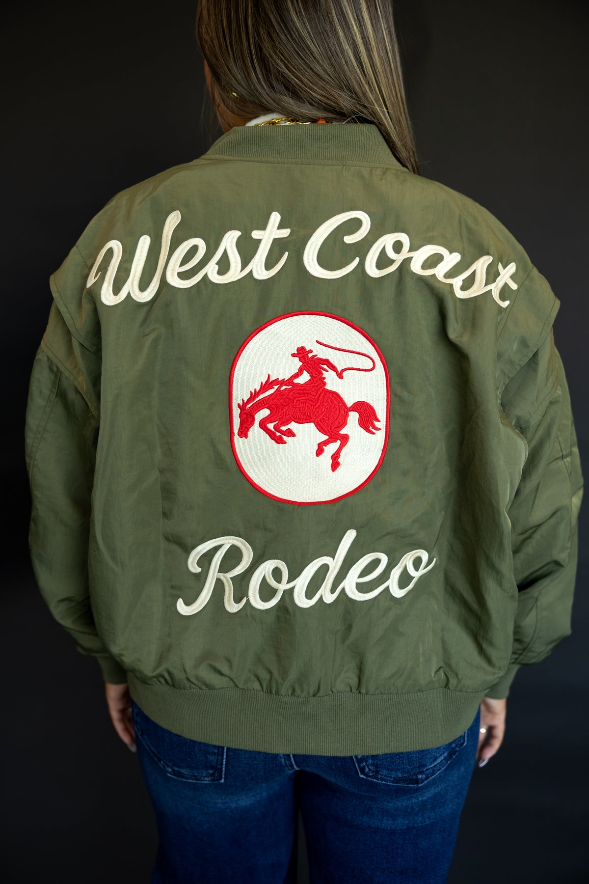 Army Green Bomber Rodeo Jacket