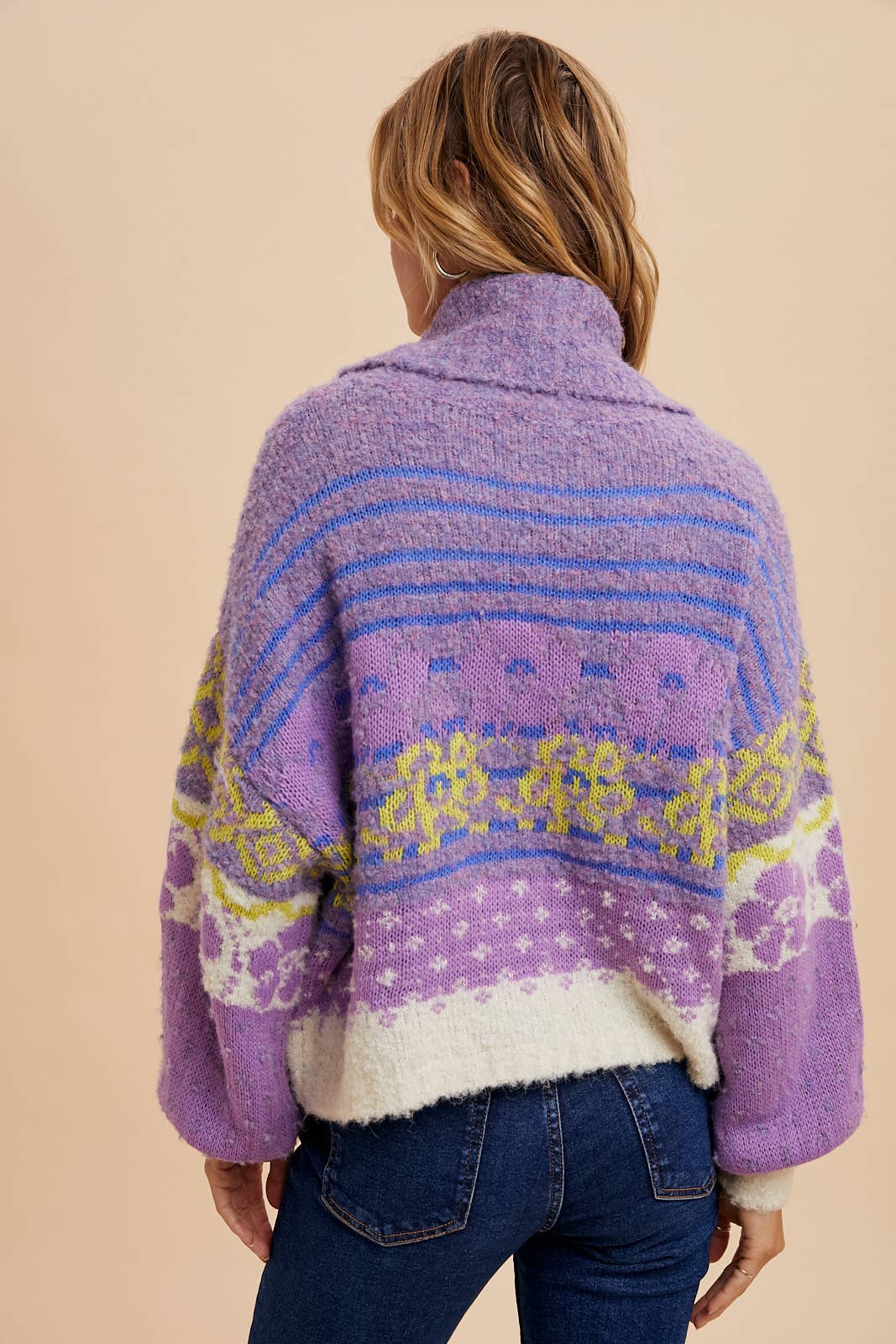 multi colored knitted turtleneck