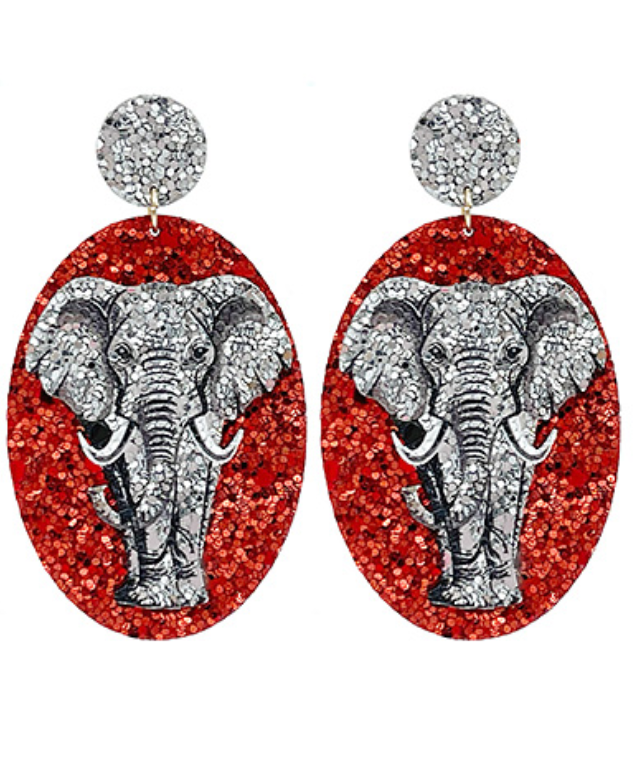 Alabama | Elephant Glitter Earrings