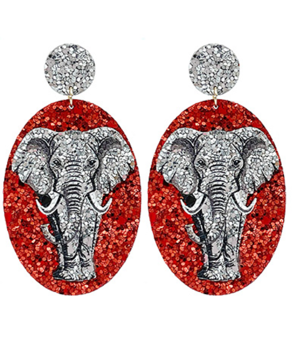 Alabama | Elephant Glitter Earrings