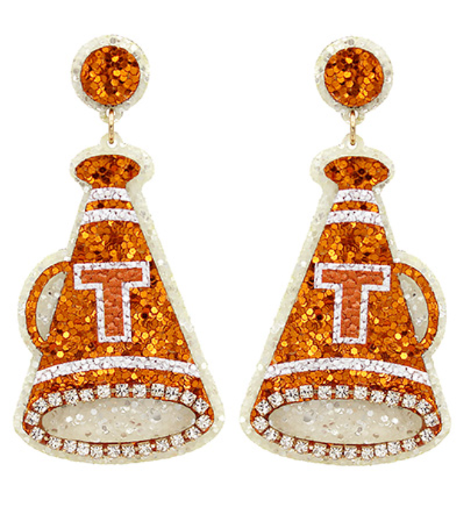 Tennessee | Glitter Megaphone Earrings