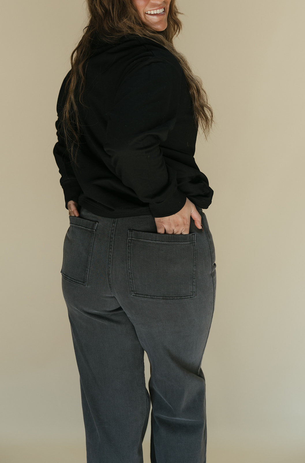 lace-up front detail stretched pants