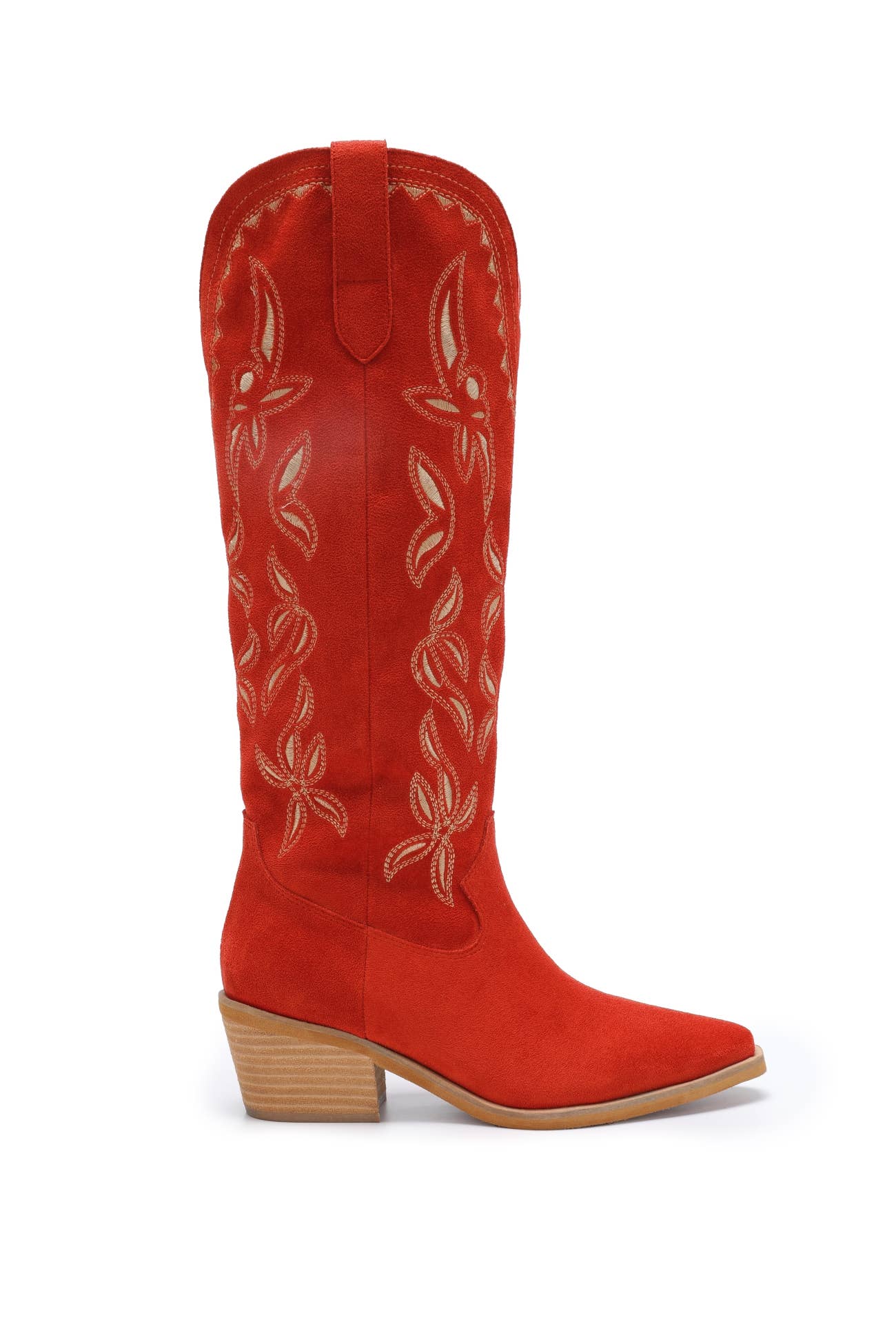 ENORA LEAVES EMBROIDERY WESTERN TALL COWBOY BOOTS