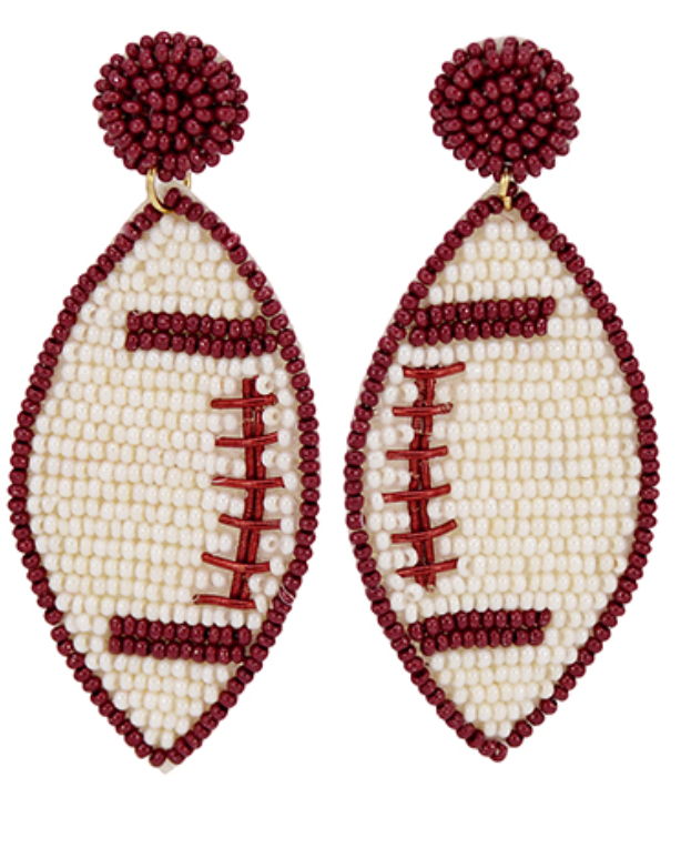 Alabama | Crimson & Ivory Football Earrings