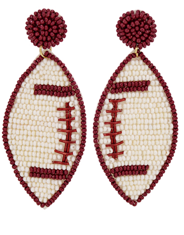 Alabama | Crimson & Ivory Football Earrings
