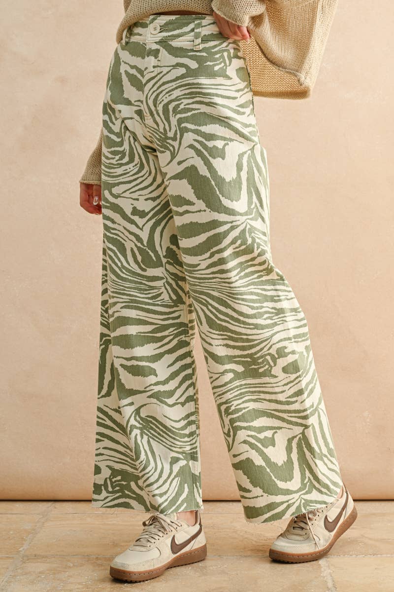 zebra print stretch pants