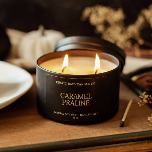Caramel Praline 12 oz Soy Candle - Fall Home Decor & Gifts