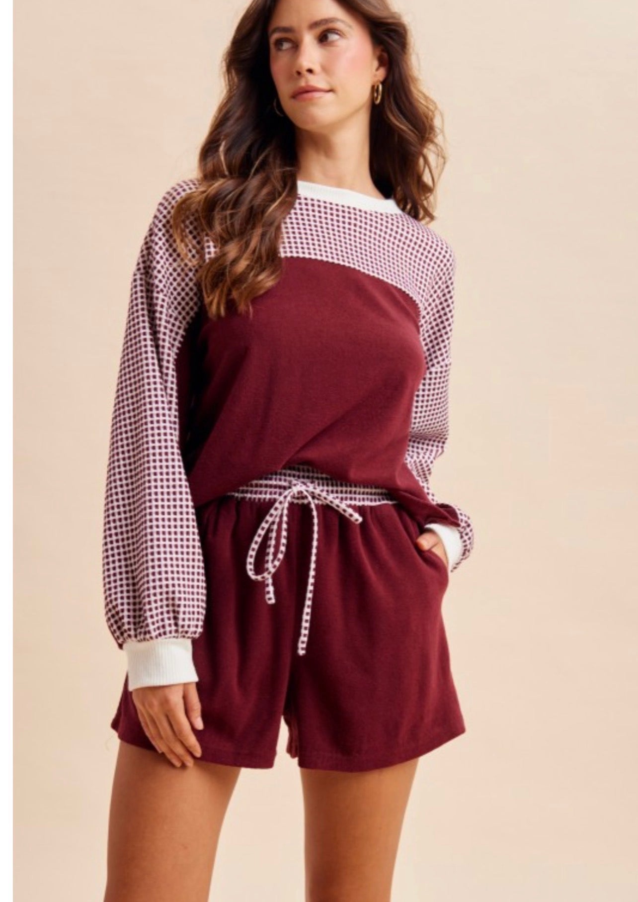 Alabama | Crimson Checkered Fleece Pullover Set